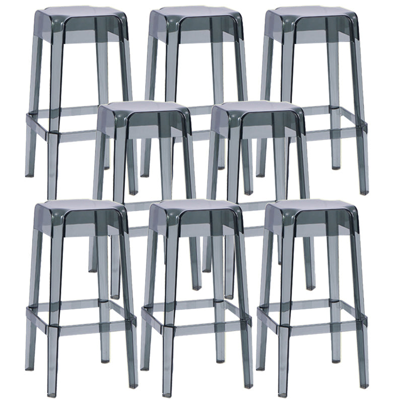 Contemporary Bar-stool Plastic Counter Bar Stool for Restaurant Smoke Gray 8 Piece Set Bar Stool(30"H) Clearhalo 'Bar Furniture' 'Bar Stools' 'bar_stools' 'furn' 'furn_bar_stools' 'Furniture' 'furniture_bar_stools' 'Kitchen & Dining Furniture' 5031585
