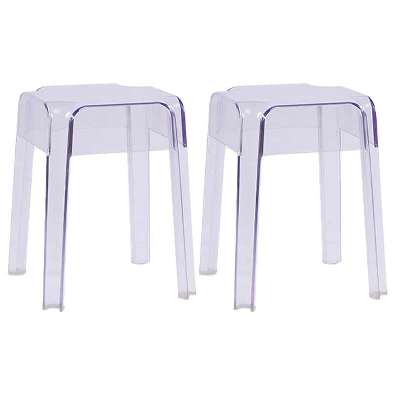 Contemporary Bar-stool Plastic Counter Bar Stool for Restaurant Clear 2 Piece Set Short Stool(18"H) Clearhalo 'Bar Furniture' 'Bar Stools' 'bar_stools' 'furn' 'furn_bar_stools' 'Furniture' 'furniture_bar_stools' 'Kitchen & Dining Furniture' 5031586
