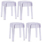 Contemporary Bar-stool Plastic Counter Bar Stool for Restaurant Clear 4 Piece Set Short Stool(18"H) Clearhalo 'Bar Furniture' 'Bar Stools' 'bar_stools' 'furn' 'furn_bar_stools' 'Furniture' 'furniture_bar_stools' 'Kitchen & Dining Furniture' 5031589