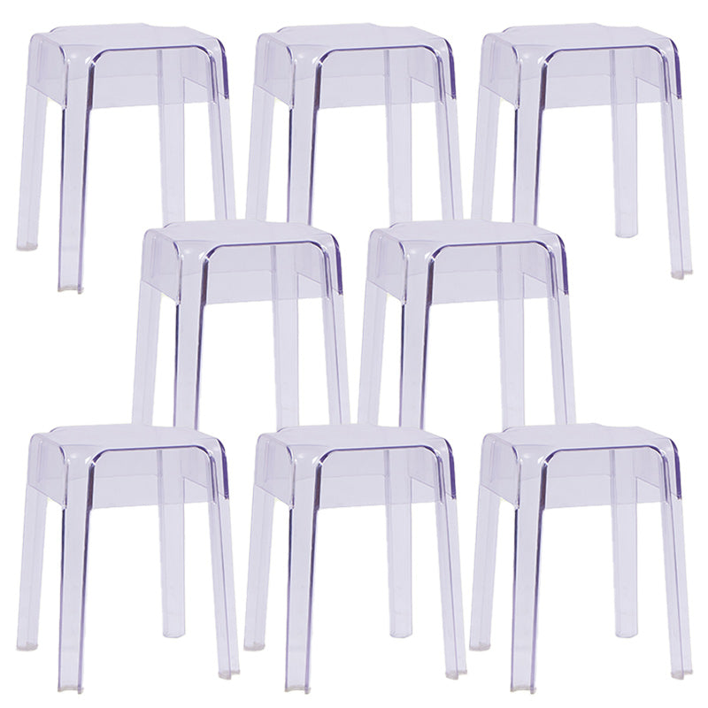Contemporary Bar-stool Plastic Counter Bar Stool for Restaurant Clear 8 Piece Set Short Stool(18"H) Clearhalo 'Bar Furniture' 'Bar Stools' 'bar_stools' 'furn' 'furn_bar_stools' 'Furniture' 'furniture_bar_stools' 'Kitchen & Dining Furniture' 5031591