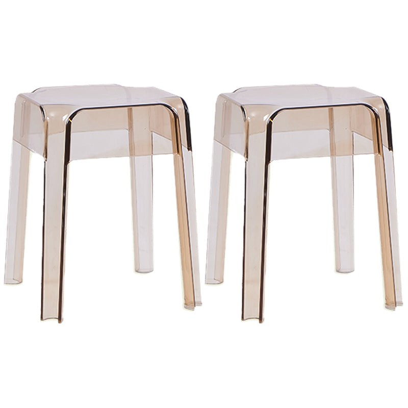 Contemporary Bar-stool Plastic Counter Bar Stool for Restaurant Amber 2 Piece Set Short Stool(18"H) Clearhalo 'Bar Furniture' 'Bar Stools' 'bar_stools' 'furn' 'furn_bar_stools' 'Furniture' 'furniture_bar_stools' 'Kitchen & Dining Furniture' 5031592