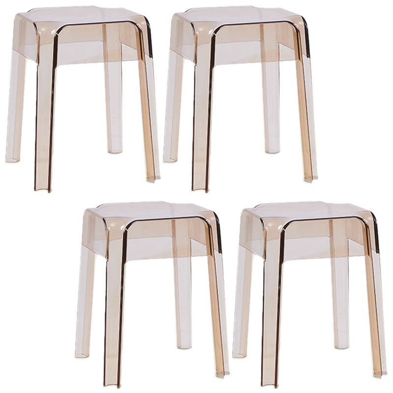 Contemporary Bar-stool Plastic Counter Bar Stool for Restaurant Amber 4 Piece Set Short Stool(18"H) Clearhalo 'Bar Furniture' 'Bar Stools' 'bar_stools' 'furn' 'furn_bar_stools' 'Furniture' 'furniture_bar_stools' 'Kitchen & Dining Furniture' 5031593