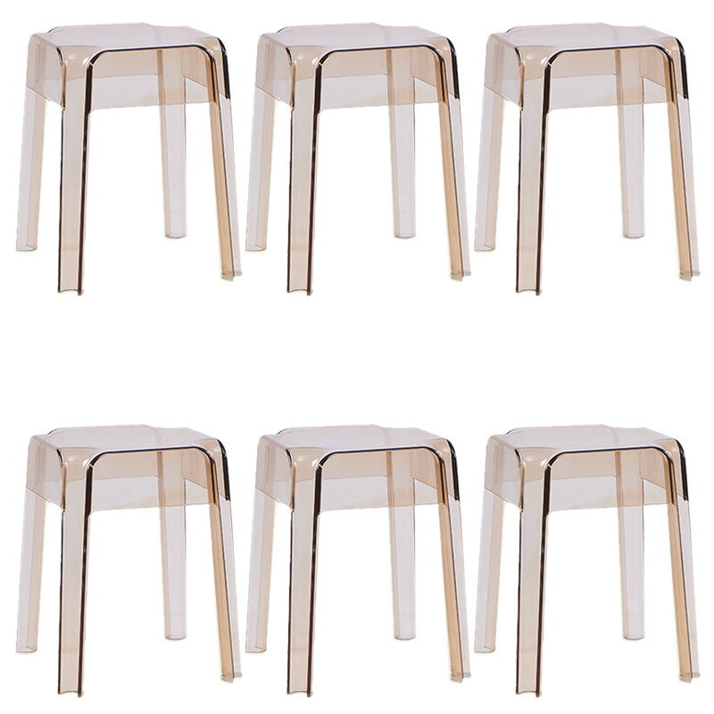 Contemporary Bar-stool Plastic Counter Bar Stool for Restaurant Amber 6 Piece Set Short Stool(18"H) Clearhalo 'Bar Furniture' 'Bar Stools' 'bar_stools' 'furn' 'furn_bar_stools' 'Furniture' 'furniture_bar_stools' 'Kitchen & Dining Furniture' 5031594