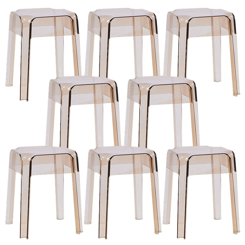 Contemporary Bar-stool Plastic Counter Bar Stool for Restaurant Amber 8 Piece Set Short Stool(18"H) Clearhalo 'Bar Furniture' 'Bar Stools' 'bar_stools' 'furn' 'furn_bar_stools' 'Furniture' 'furniture_bar_stools' 'Kitchen & Dining Furniture' 5031595