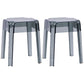 Contemporary Bar-stool Plastic Counter Bar Stool for Restaurant Smoke Gray 2 Piece Set Short Stool(18"H) Clearhalo 'Bar Furniture' 'Bar Stools' 'bar_stools' 'furn' 'furn_bar_stools' 'Furniture' 'furniture_bar_stools' 'Kitchen & Dining Furniture' 5031596