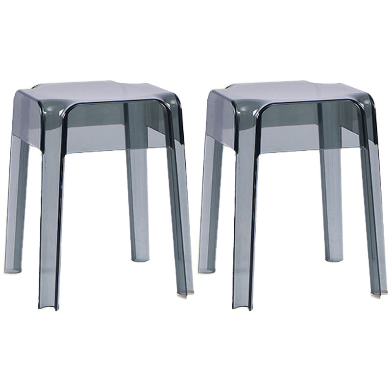 Contemporary Bar-stool Plastic Counter Bar Stool for Restaurant Smoke Gray 2 Piece Set Short Stool(18"H) Clearhalo 'Bar Furniture' 'Bar Stools' 'bar_stools' 'furn' 'furn_bar_stools' 'Furniture' 'furniture_bar_stools' 'Kitchen & Dining Furniture' 5031596