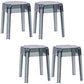 Contemporary Bar-stool Plastic Counter Bar Stool for Restaurant Smoke Gray 4 Piece Set Short Stool(18"H) Clearhalo 'Bar Furniture' 'Bar Stools' 'bar_stools' 'furn' 'furn_bar_stools' 'Furniture' 'furniture_bar_stools' 'Kitchen & Dining Furniture' 5031597