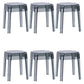 Contemporary Bar-stool Plastic Counter Bar Stool for Restaurant Smoke Gray 6 Piece Set Short Stool(18"H) Clearhalo 'Bar Furniture' 'Bar Stools' 'bar_stools' 'furn' 'furn_bar_stools' 'Furniture' 'furniture_bar_stools' 'Kitchen & Dining Furniture' 5031598