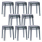 Contemporary Bar-stool Plastic Counter Bar Stool for Restaurant Smoke Gray 8 Piece Set Short Stool(18"H) Clearhalo 'Bar Furniture' 'Bar Stools' 'bar_stools' 'furn' 'furn_bar_stools' 'Furniture' 'furniture_bar_stools' 'Kitchen & Dining Furniture' 5031599