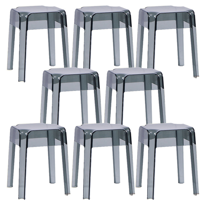 Contemporary Bar-stool Plastic Counter Bar Stool for Restaurant Smoke Gray 8 Piece Set Short Stool(18"H) Clearhalo 'Bar Furniture' 'Bar Stools' 'bar_stools' 'furn' 'furn_bar_stools' 'Furniture' 'furniture_bar_stools' 'Kitchen & Dining Furniture' 5031599