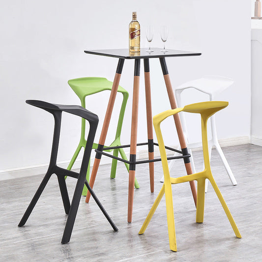 Nordic Stackable Bar-stool Plastic Counter Bar Stool for Home Clearhalo 'Bar Furniture' 'Bar Stools' 'bar_stools' 'furn' 'furn_bar_stools' 'Furniture' 'furniture_bar_stools' 'Kitchen & Dining Furniture' 5031606