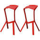 Nordic Stackable Bar-stool Plastic Counter Bar Stool for Home Red 2 Piece Set Clearhalo 'Bar Furniture' 'Bar Stools' 'bar_stools' 'furn' 'furn_bar_stools' 'Furniture' 'furniture_bar_stools' 'Kitchen & Dining Furniture' 5031618