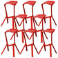 Nordic Stackable Bar-stool Plastic Counter Bar Stool for Home Red 8 Piece Set Clearhalo 'Bar Furniture' 'Bar Stools' 'bar_stools' 'furn' 'furn_bar_stools' 'Furniture' 'furniture_bar_stools' 'Kitchen & Dining Furniture' 5031624