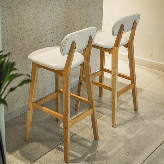 Rubberwood Modern Low Back Stool Matte Finish Upholstered Bar Stools Clearhalo 'Bar Furniture' 'Bar Stools' 'bar_stools' 'furn' 'furn_bar_stools' 'Furniture' 'furniture_bar_stools' 'Kitchen & Dining Furniture' 5031640