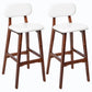Rubberwood Modern Low Back Stool Matte Finish Upholstered Bar Stools White Brown 2 Piece Set Clearhalo 'Bar Furniture' 'Bar Stools' 'bar_stools' 'furn' 'furn_bar_stools' 'Furniture' 'furniture_bar_stools' 'Kitchen & Dining Furniture' 5031642