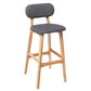Rubberwood Modern Low Back Stool Matte Finish Upholstered Bar Stools Clearhalo 'Bar Furniture' 'Bar Stools' 'bar_stools' 'furn' 'furn_bar_stools' 'Furniture' 'furniture_bar_stools' 'Kitchen & Dining Furniture' 5031643