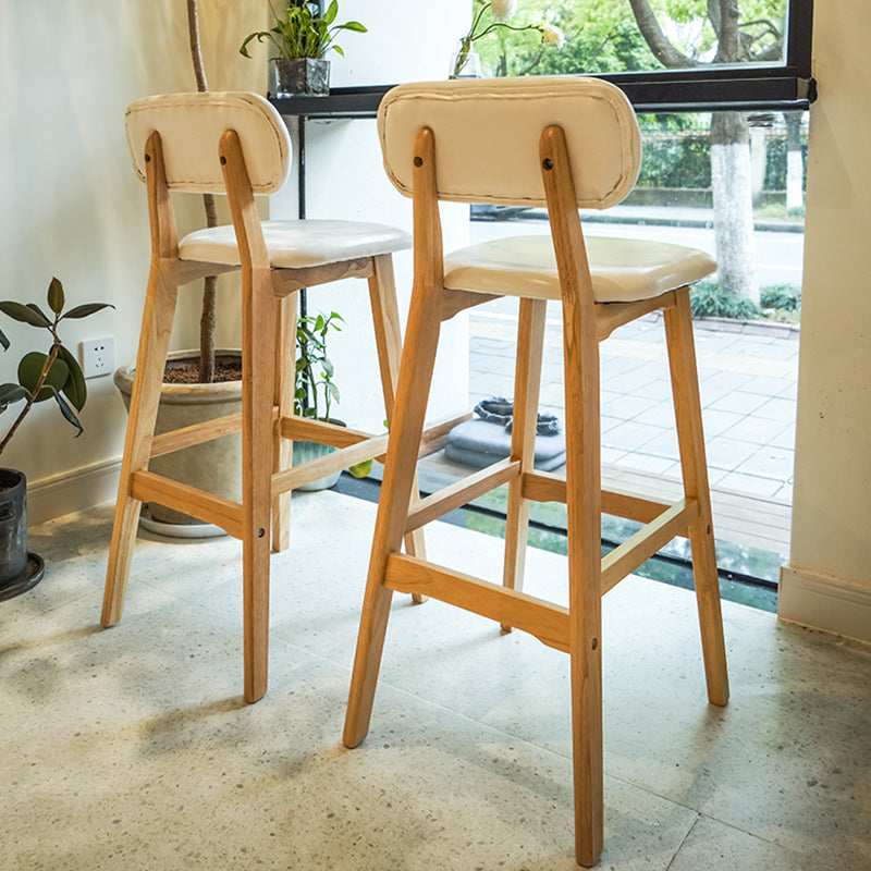 Rubberwood Modern Low Back Stool Matte Finish Upholstered Bar Stools Clearhalo 'Bar Furniture' 'Bar Stools' 'bar_stools' 'furn' 'furn_bar_stools' 'Furniture' 'furniture_bar_stools' 'Kitchen & Dining Furniture' 5031653