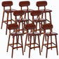 Rubberwood Modern Low Back Stool Matte Finish Upholstered Bar Stools Brown Brown 8 Piece Set Clearhalo 'Bar Furniture' 'Bar Stools' 'bar_stools' 'furn' 'furn_bar_stools' 'Furniture' 'furniture_bar_stools' 'Kitchen & Dining Furniture' 5031655