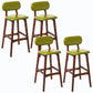 Rubberwood Modern Low Back Stool Matte Finish Upholstered Bar Stools Light Green Brown 4 Piece Set Clearhalo 'Bar Furniture' 'Bar Stools' 'bar_stools' 'furn' 'furn_bar_stools' 'Furniture' 'furniture_bar_stools' 'Kitchen & Dining Furniture' 5031665