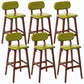 Rubberwood Modern Low Back Stool Matte Finish Upholstered Bar Stools Light Green Brown 6 Piece Set Clearhalo 'Bar Furniture' 'Bar Stools' 'bar_stools' 'furn' 'furn_bar_stools' 'Furniture' 'furniture_bar_stools' 'Kitchen & Dining Furniture' 5031666
