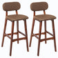 Rubberwood Modern Low Back Stool Matte Finish Upholstered Bar Stools Coffee Brown 2 Piece Set Clearhalo 'Bar Furniture' 'Bar Stools' 'bar_stools' 'furn' 'furn_bar_stools' 'Furniture' 'furniture_bar_stools' 'Kitchen & Dining Furniture' 5031675