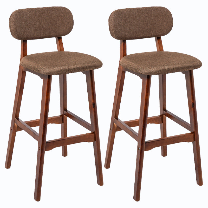 Rubberwood Modern Low Back Stool Matte Finish Upholstered Bar Stools Coffee Brown 2 Piece Set Clearhalo 'Bar Furniture' 'Bar Stools' 'bar_stools' 'furn' 'furn_bar_stools' 'Furniture' 'furniture_bar_stools' 'Kitchen & Dining Furniture' 5031675