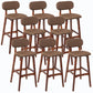 Rubberwood Modern Low Back Stool Matte Finish Upholstered Bar Stools Coffee Brown 8 Piece Set Clearhalo 'Bar Furniture' 'Bar Stools' 'bar_stools' 'furn' 'furn_bar_stools' 'Furniture' 'furniture_bar_stools' 'Kitchen & Dining Furniture' 5031678