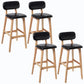 Rubberwood Modern Low Back Stool Matte Finish Upholstered Bar Stools Black Natural 4 Piece Set Clearhalo 'Bar Furniture' 'Bar Stools' 'bar_stools' 'furn' 'furn_bar_stools' 'Furniture' 'furniture_bar_stools' 'Kitchen & Dining Furniture' 5031684