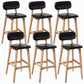 Rubberwood Modern Low Back Stool Matte Finish Upholstered Bar Stools Black Natural 6 Piece Set Clearhalo 'Bar Furniture' 'Bar Stools' 'bar_stools' 'furn' 'furn_bar_stools' 'Furniture' 'furniture_bar_stools' 'Kitchen & Dining Furniture' 5031685
