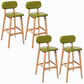 Rubberwood Modern Low Back Stool Matte Finish Upholstered Bar Stools Light Green Natural 4 Piece Set Clearhalo 'Bar Furniture' 'Bar Stools' 'bar_stools' 'furn' 'furn_bar_stools' 'Furniture' 'furniture_bar_stools' 'Kitchen & Dining Furniture' 5031708