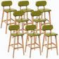 Rubberwood Modern Low Back Stool Matte Finish Upholstered Bar Stools Light Green Natural 8 Piece Set Clearhalo 'Bar Furniture' 'Bar Stools' 'bar_stools' 'furn' 'furn_bar_stools' 'Furniture' 'furniture_bar_stools' 'Kitchen & Dining Furniture' 5031710