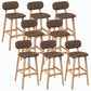 Rubberwood Modern Low Back Stool Matte Finish Upholstered Bar Stools Coffee Natural 8 Piece Set Clearhalo 'Bar Furniture' 'Bar Stools' 'bar_stools' 'furn' 'furn_bar_stools' 'Furniture' 'furniture_bar_stools' 'Kitchen & Dining Furniture' 5031722
