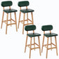 Rubberwood Modern Low Back Stool Matte Finish Upholstered Bar Stools Blackish Green Natural 4 Piece Set Clearhalo 'Bar Furniture' 'Bar Stools' 'bar_stools' 'furn' 'furn_bar_stools' 'Furniture' 'furniture_bar_stools' 'Kitchen & Dining Furniture' 5031724