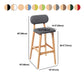 Rubberwood Modern Low Back Stool Matte Finish Upholstered Bar Stools Clearhalo 'Bar Furniture' 'Bar Stools' 'bar_stools' 'furn' 'furn_bar_stools' 'Furniture' 'furniture_bar_stools' 'Kitchen & Dining Furniture' 5031728