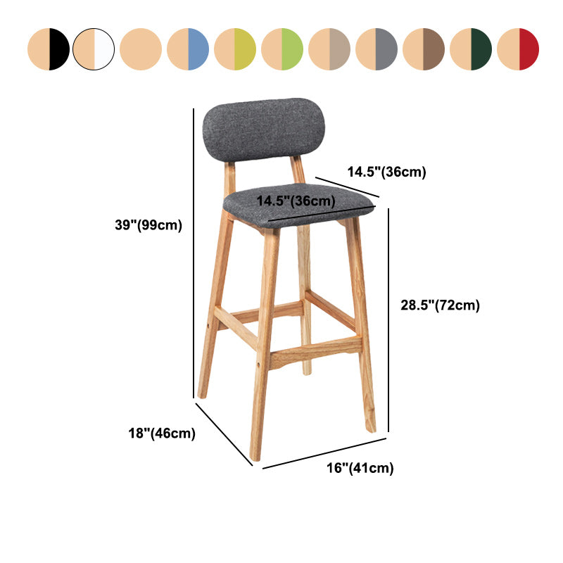 Rubberwood Modern Low Back Stool Matte Finish Upholstered Bar Stools Clearhalo 'Bar Furniture' 'Bar Stools' 'bar_stools' 'furn' 'furn_bar_stools' 'Furniture' 'furniture_bar_stools' 'Kitchen & Dining Furniture' 5031728