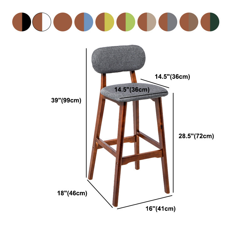 Rubberwood Modern Low Back Stool Matte Finish Upholstered Bar Stools Clearhalo 'Bar Furniture' 'Bar Stools' 'bar_stools' 'furn' 'furn_bar_stools' 'Furniture' 'furniture_bar_stools' 'Kitchen & Dining Furniture' 5031729