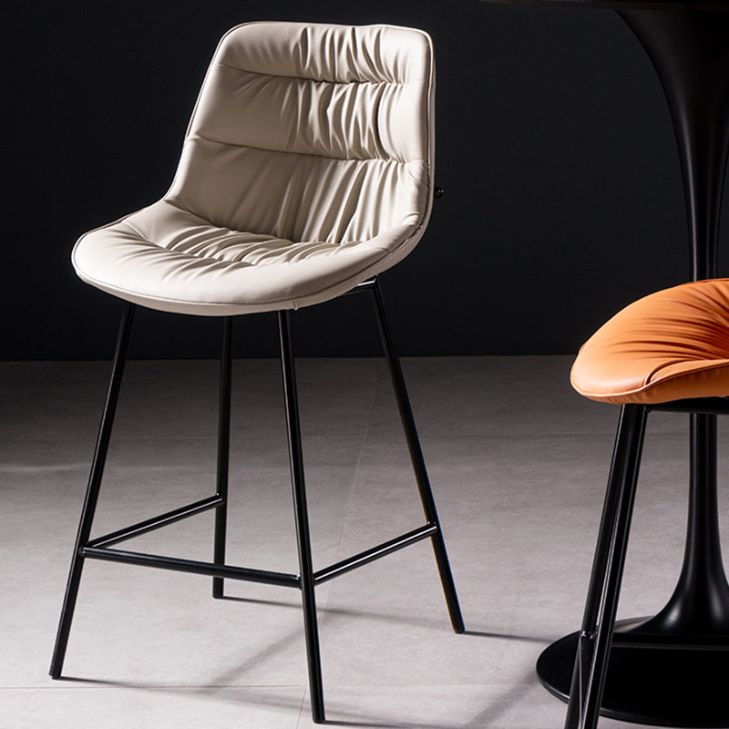 Industrial Bar-stool PU Leather Counter Bar Stool with Metal Legs Clearhalo 'Bar Furniture' 'Bar Stools' 'bar_stools' 'furn' 'furn_bar_stools' 'Furniture' 'furniture_bar_stools' 'Kitchen & Dining Furniture' 5031730