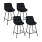 Industrial Bar-stool PU Leather Counter Bar Stool with Metal Legs Black 4 Piece Set Clearhalo 'Bar Furniture' 'Bar Stools' 'bar_stools' 'furn' 'furn_bar_stools' 'Furniture' 'furniture_bar_stools' 'Kitchen & Dining Furniture' 5031733