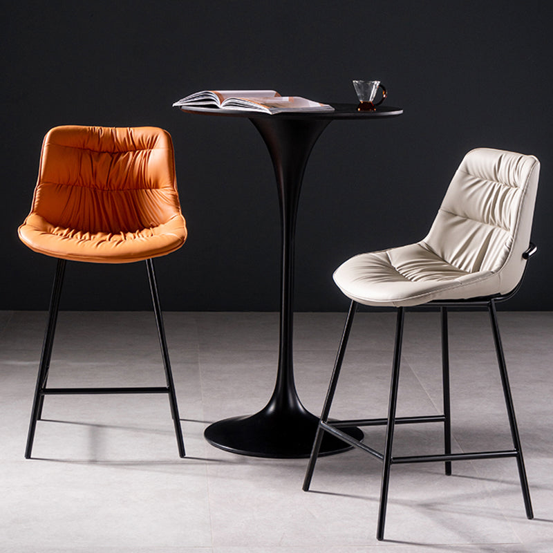 Industrial Bar-stool PU Leather Counter Bar Stool with Metal Legs Clearhalo 'Bar Furniture' 'Bar Stools' 'bar_stools' 'furn' 'furn_bar_stools' 'Furniture' 'furniture_bar_stools' 'Kitchen & Dining Furniture' 5031736
