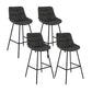 Industrial Bar-stool PU Leather Counter Bar Stool with Metal Legs Dark Gray 4 Piece Set Clearhalo 'Bar Furniture' 'Bar Stools' 'bar_stools' 'furn' 'furn_bar_stools' 'Furniture' 'furniture_bar_stools' 'Kitchen & Dining Furniture' 5031740
