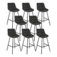 Industrial Bar-stool PU Leather Counter Bar Stool with Metal Legs Dark Gray 8 Piece Set Clearhalo 'Bar Furniture' 'Bar Stools' 'bar_stools' 'furn' 'furn_bar_stools' 'Furniture' 'furniture_bar_stools' 'Kitchen & Dining Furniture' 5031744