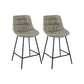 Industrial Bar-stool PU Leather Counter Bar Stool with Metal Legs Light Gray 2 Piece Set Clearhalo 'Bar Furniture' 'Bar Stools' 'bar_stools' 'furn' 'furn_bar_stools' 'Furniture' 'furniture_bar_stools' 'Kitchen & Dining Furniture' 5031747