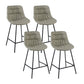 Industrial Bar-stool PU Leather Counter Bar Stool with Metal Legs Light Gray 4 Piece Set Clearhalo 'Bar Furniture' 'Bar Stools' 'bar_stools' 'furn' 'furn_bar_stools' 'Furniture' 'furniture_bar_stools' 'Kitchen & Dining Furniture' 5031748