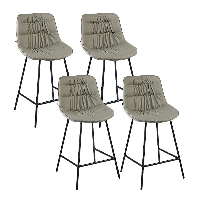 Industrial Bar-stool PU Leather Counter Bar Stool with Metal Legs Light Gray 4 Piece Set Clearhalo 'Bar Furniture' 'Bar Stools' 'bar_stools' 'furn' 'furn_bar_stools' 'Furniture' 'furniture_bar_stools' 'Kitchen & Dining Furniture' 5031748