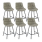 Industrial Bar-stool PU Leather Counter Bar Stool with Metal Legs Light Gray 6 Piece Set Clearhalo 'Bar Furniture' 'Bar Stools' 'bar_stools' 'furn' 'furn_bar_stools' 'Furniture' 'furniture_bar_stools' 'Kitchen & Dining Furniture' 5031751