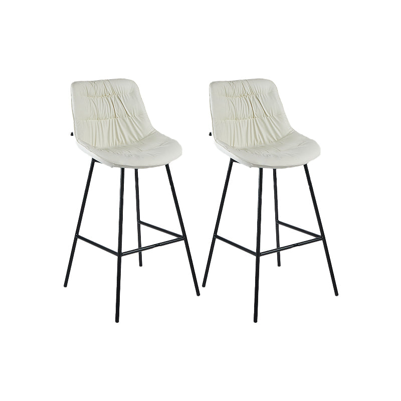 Industrial Bar-stool PU Leather Counter Bar Stool with Metal Legs White 2 Piece Set Clearhalo 'Bar Furniture' 'Bar Stools' 'bar_stools' 'furn' 'furn_bar_stools' 'Furniture' 'furniture_bar_stools' 'Kitchen & Dining Furniture' 5031753