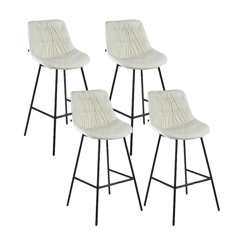 Industrial Bar-stool PU Leather Counter Bar Stool with Metal Legs White 4 Piece Set Clearhalo 'Bar Furniture' 'Bar Stools' 'bar_stools' 'furn' 'furn_bar_stools' 'Furniture' 'furniture_bar_stools' 'Kitchen & Dining Furniture' 5031754