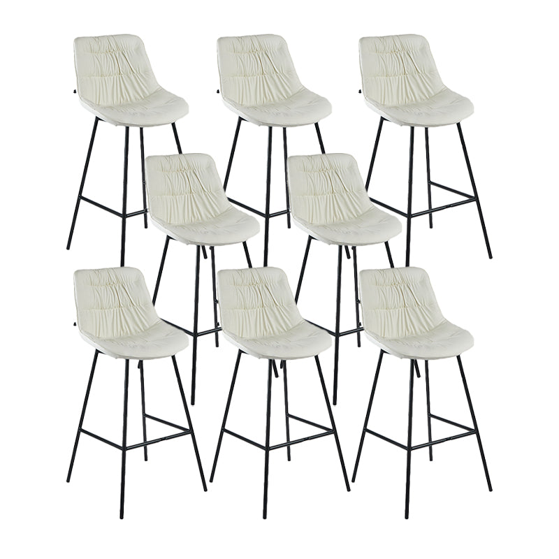 Industrial Bar-stool PU Leather Counter Bar Stool with Metal Legs White 8 Piece Set Clearhalo 'Bar Furniture' 'Bar Stools' 'bar_stools' 'furn' 'furn_bar_stools' 'Furniture' 'furniture_bar_stools' 'Kitchen & Dining Furniture' 5031756