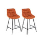 Industrial Bar-stool PU Leather Counter Bar Stool with Metal Legs Orange 2 Piece Set Clearhalo 'Bar Furniture' 'Bar Stools' 'bar_stools' 'furn' 'furn_bar_stools' 'Furniture' 'furniture_bar_stools' 'Kitchen & Dining Furniture' 5031757