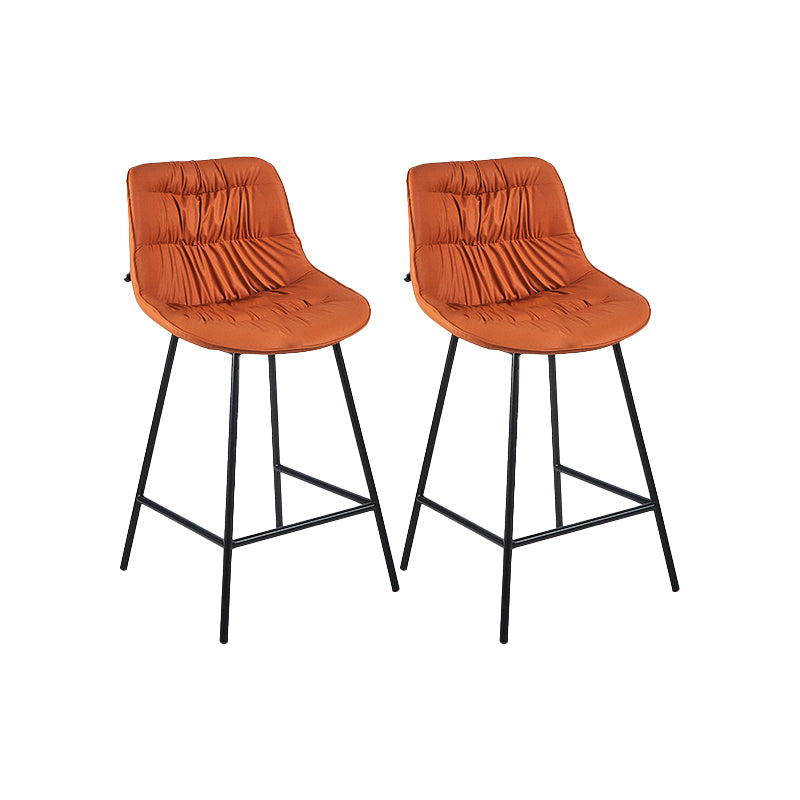 Industrial Bar-stool PU Leather Counter Bar Stool with Metal Legs Orange 2 Piece Set Clearhalo 'Bar Furniture' 'Bar Stools' 'bar_stools' 'furn' 'furn_bar_stools' 'Furniture' 'furniture_bar_stools' 'Kitchen & Dining Furniture' 5031757